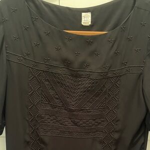 Gap Black Embroidered Maternity Comfy Short Dress Sz XS